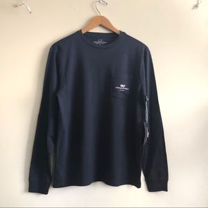 Vineyard Vines Mens Whale blue long sleeve shirt
